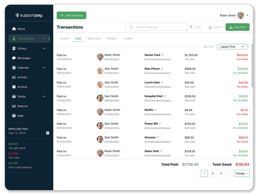supportpay-transactions-summary